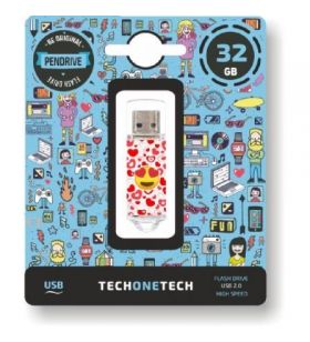 Pendrive 32GB Tech One Tech Emojis Heart Eyes USB 2.0 TEC4502-32TECH ONE TECH