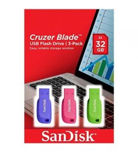 Pendrive 32GB SanDisk Cruzer Blade Pack 3 USB 2.0 SDCZ50C-032G-B46TSANDISK