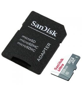 Cartão de memória microSD XC SanDisk Ultra 128 GB com adaptador SDSQUNR-128G-GN3MASANDISK