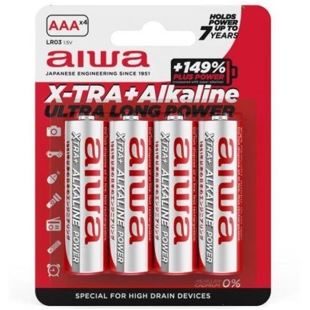 Pack de 4 Pilas AAA Aiwa X AB-AAALR03/4AIWA