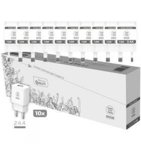 Pack 10 cargadores de pared tech one tech basik tec2954/ 1xusb/ 12w TECH ONE TECH