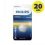 Pack de 20 Pilas de Botón Philips CR2025 CR2025/01B 20UPHILIPS