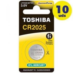 Pack de 10 Pilas de Botón Toshiba CR2025 CP-1C CR2025 CP-1C 10UTOSHIBA