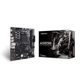BIOSTAR Placa Base AMD A520|SAM4|Micro-ATX|Memoria DDR4|Ranuras de memoria 2 A520MTBIOSTAR